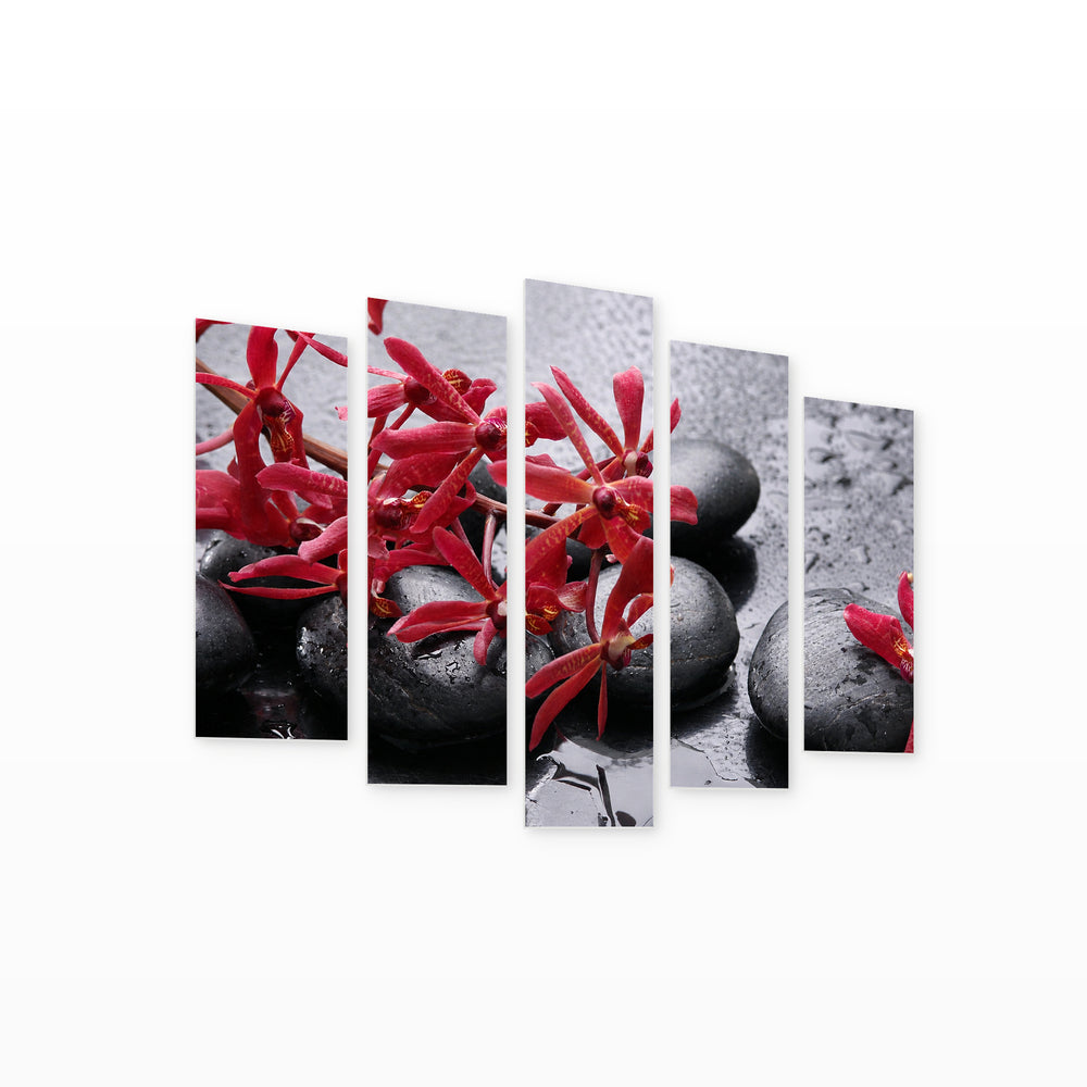 Spa Still Life with Geometric Rhythm — five-panel wall art on white background in perspective | 5wallart 54752 M1