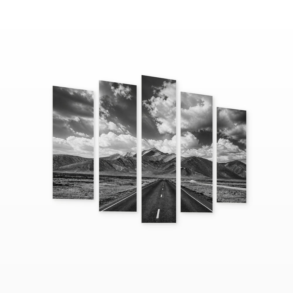 Himalayas in Serene Light — five-panel wall art on white background in perspective | 5wallart 54812 M1