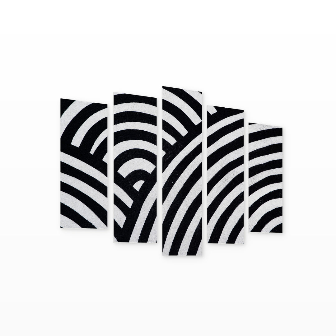 Abstract Texture in Serene Light — five-panel wall art on white background in perspective | 5wallart 54826 M1