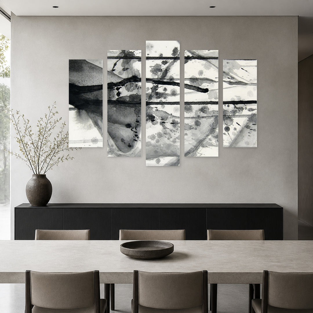 Abstract Background with Dreamlike Atmosphere — five-panel wall art in frontal interior | 5wallart 54846 M3
