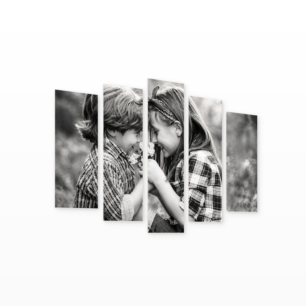 Child's Joy with Dreamlike Atmosphere — five-panel wall art on white background in perspective | 5wallart 54847 M1