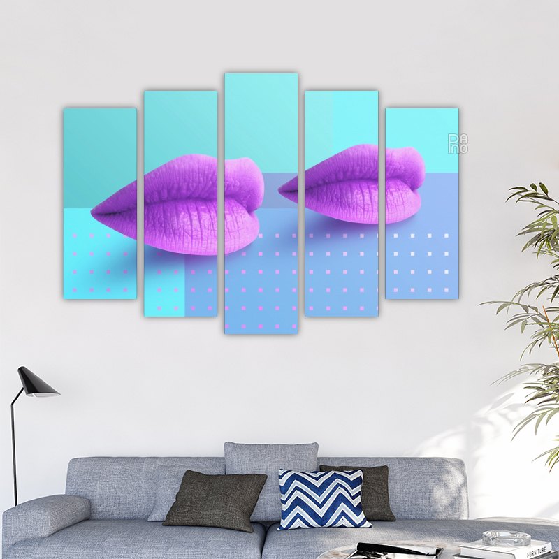 Minimalist Purple Lips Collage – reference image 2