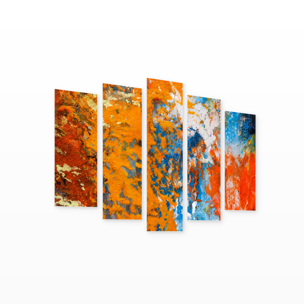 Art Colors Modern Composition — five-panel wall art on white background in perspective | 5wallart 55005 M1