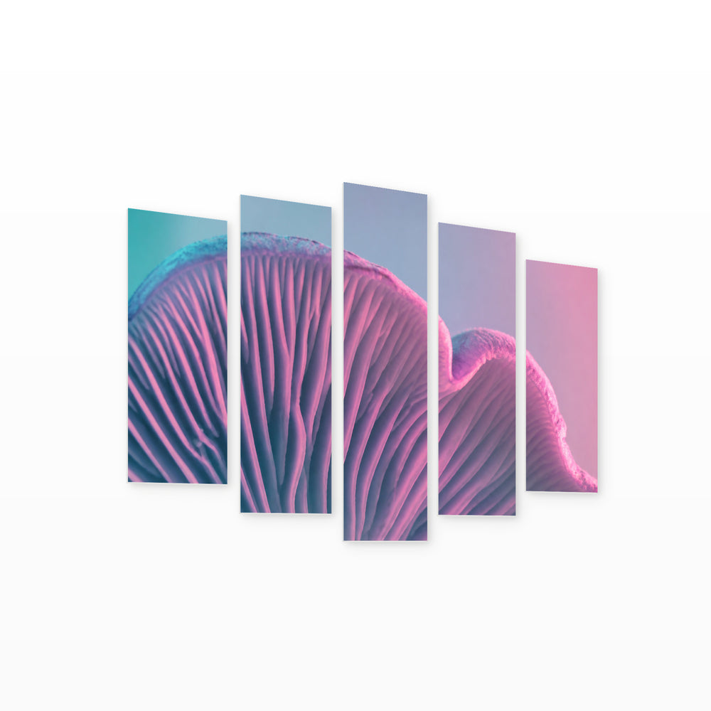 Abstract Sponge Modern Composition — five-panel wall art on white background in perspective | 5wallart 55155 M1