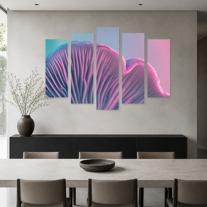 Abstract Sponge Modern Composition — five-panel wall art in alternate frontal interior | 5wallart 55155 M4