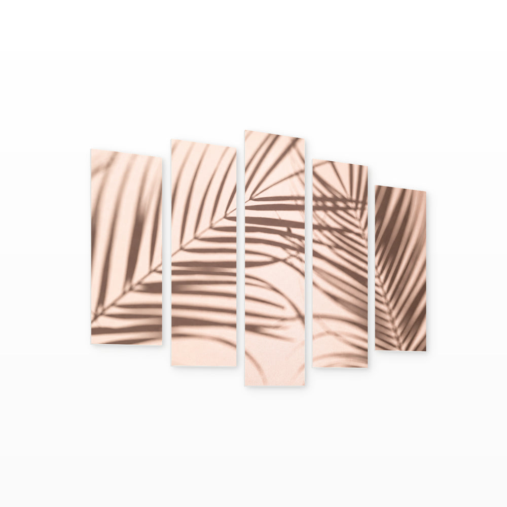 Exotic Art Concept with Geometric Rhythm — five-panel wall art on white background in perspective | 5wallart 55168 M1