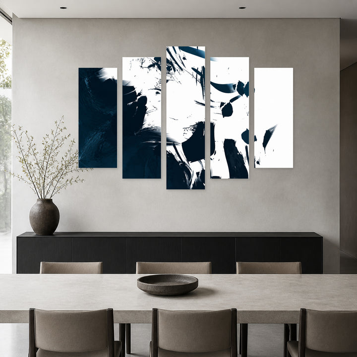 Creative Illustration in Vivid Color — five-panel wall art in alternate frontal interior | 5wallart 55179 M4