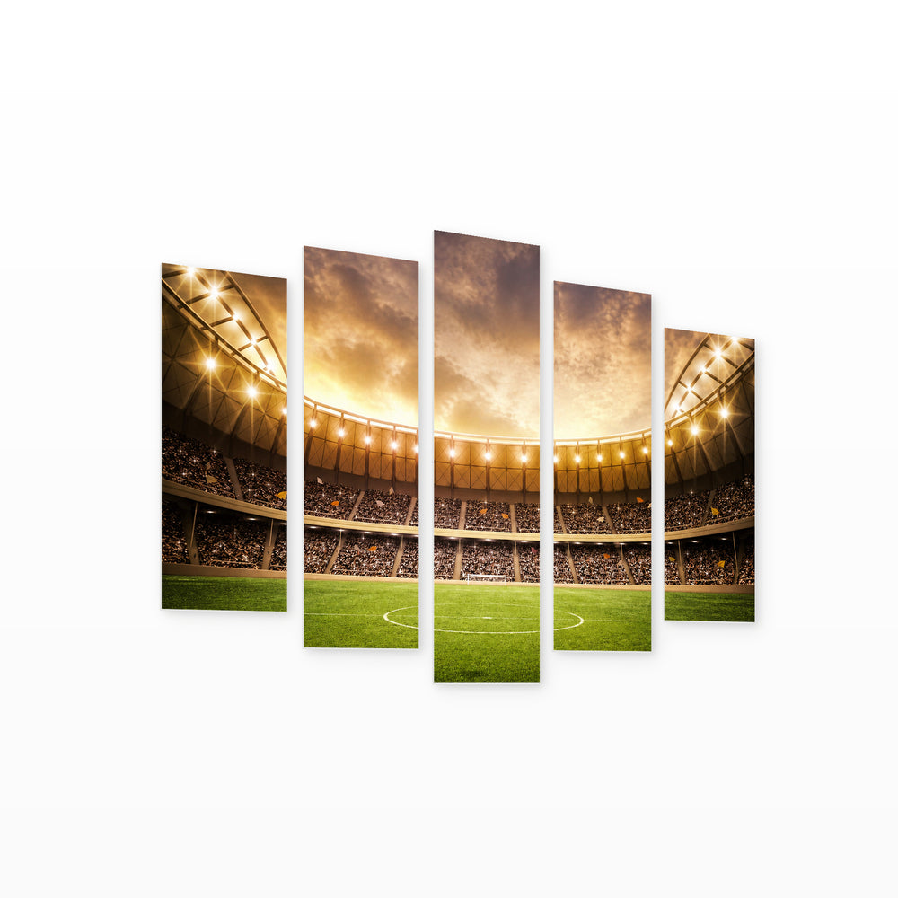 Stadium Motion Study — five-panel wall art on white background in perspective | 5wallart 55219 M1
