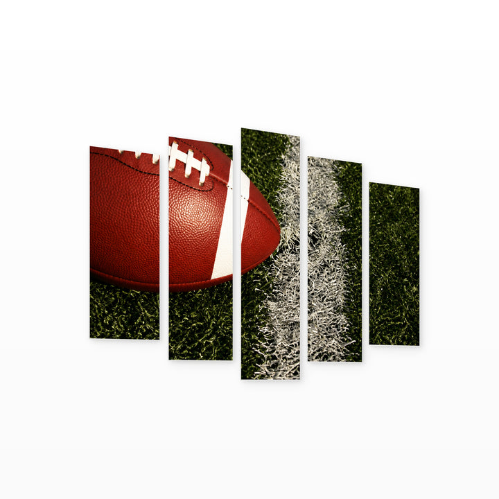 Rugby with Dramatic Contrast — five-panel wall art on white background in perspective | 5wallart 55257 M1