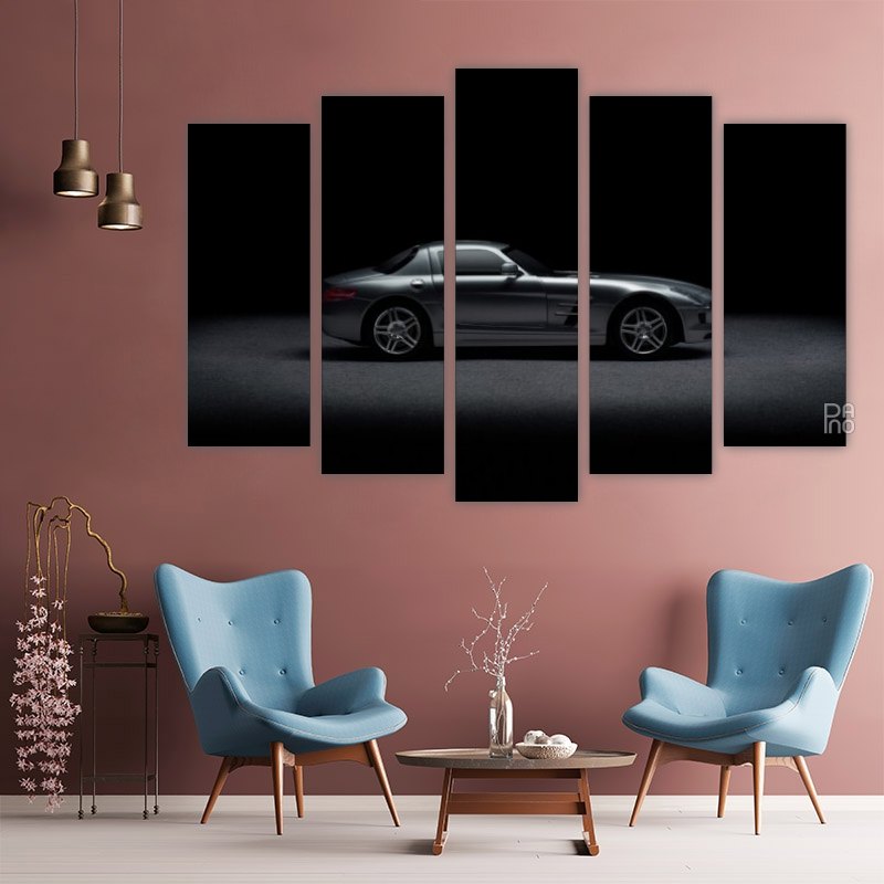 Luxury Sports Car – five-piece modular wall art