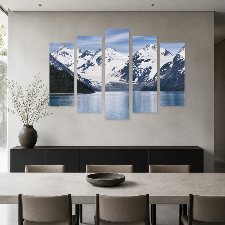 Glacier Bay National Park in Alaska in Winter — five-panel wall art in frontal interior | 5wallart 55580 M3