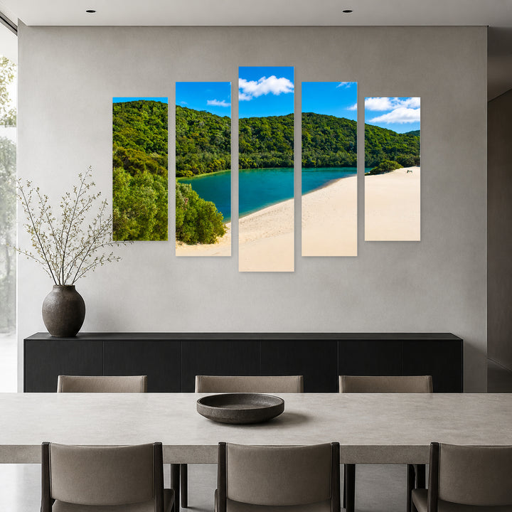 Fraser Island, Australia in Vivid Color — five-panel wall art in alternate frontal interior | 5wallart 55659 M4