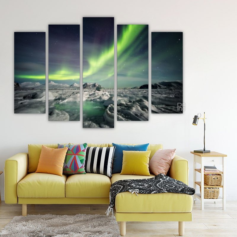 Arctic Winter Landscape – five-piece modular wall art