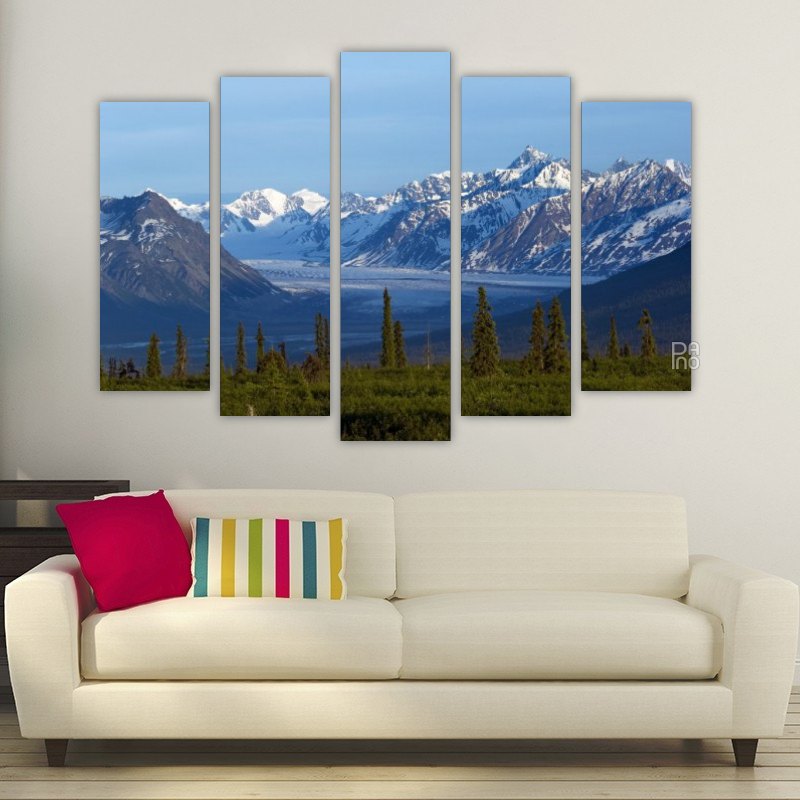 Landscape in Alaska – five-piece modular wall art