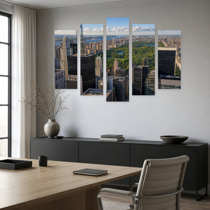 New York - Central Park in Serene Light — five-panel wall art in frontal interior | 5wallart 55808 M3