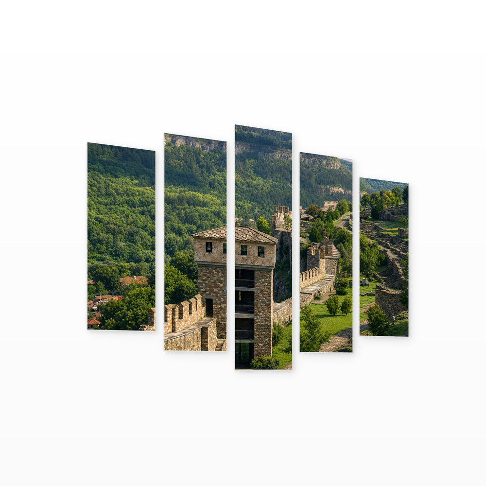 Veliko Tarnovo - Ancient Capital with Dreamlike Atmosphere — five-panel wall art on white background in perspective | 5wallart 55835 M1