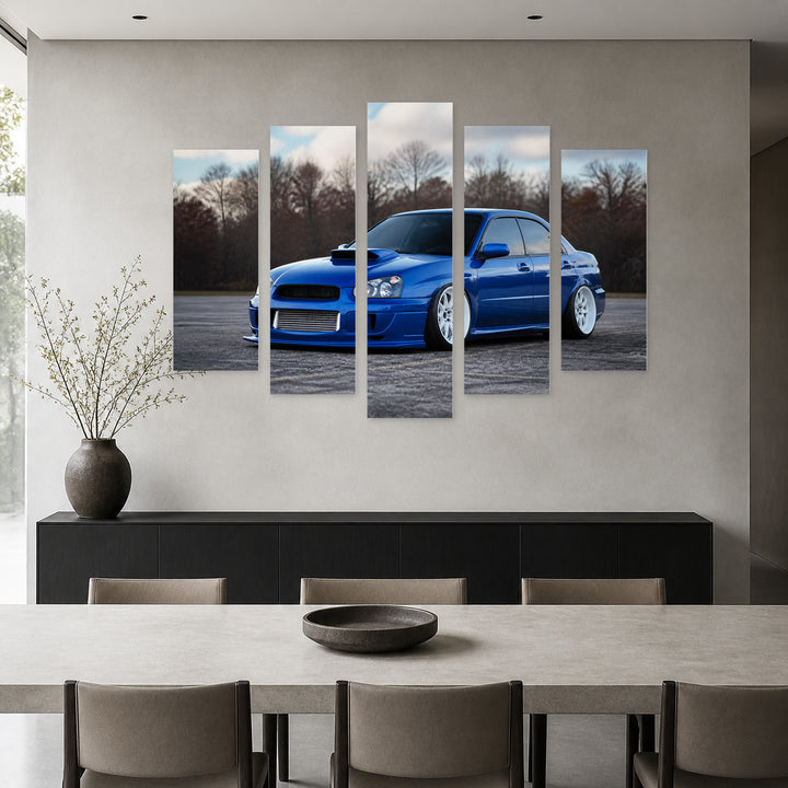 Subaru Impreza WRX STI in Vivid Color — five-panel wall art in frontal interior | 5wallart 56008 M3