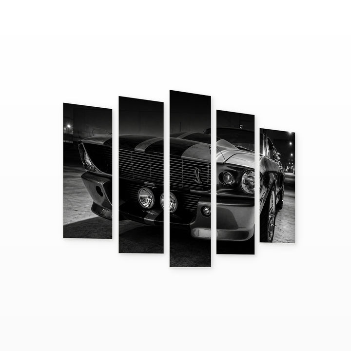 Shelby GT500 at Night — five-panel wall art on white background in perspective | 5wallart 56012 M1