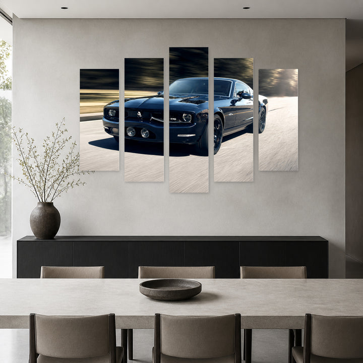 Ford Mustang 770 with Dramatic Contrast — five-panel wall art in frontal interior | 5wallart 56048 M3