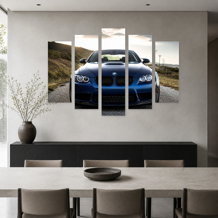 BMW M3 Blue Motion Study — five-panel wall art in alternate frontal interior | 5wallart 56055 M4