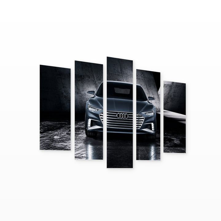 Audi Avant Motion Study — five-panel wall art on white background in perspective | 5wallart 56069 M1