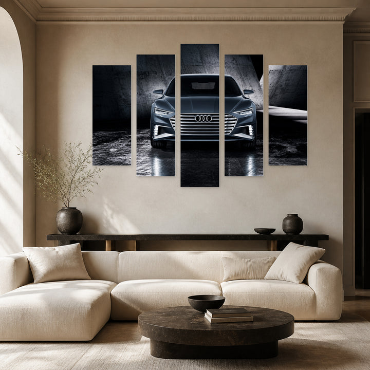Audi Avant Motion Study — five-panel wall art in frontal interior | 5wallart 56069 M3