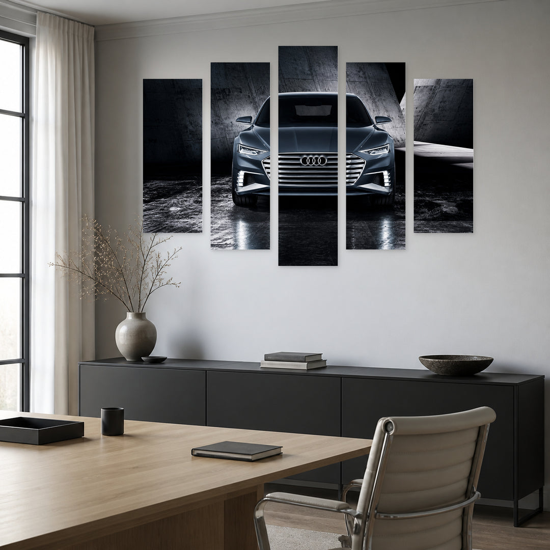 Audi Avant Motion Study — five-panel wall art in alternate frontal interior | 5wallart 56069 M4