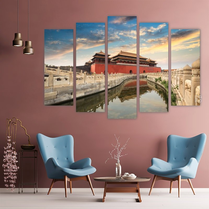 The Forbidden City – five-piece modular wall art