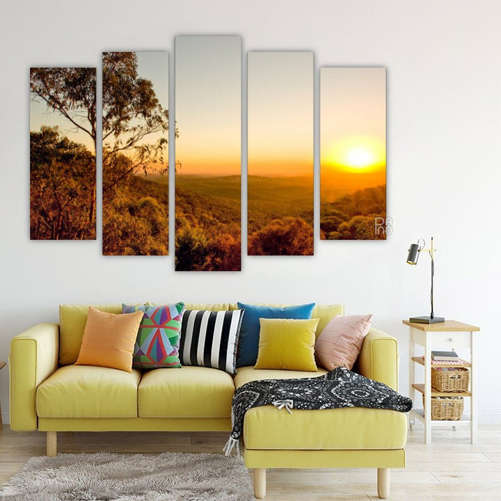 Australian Sunset – five-piece modular wall art