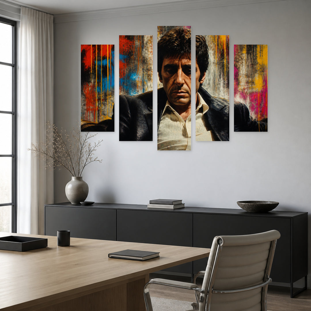 Marked with Dreamlike Atmosphere — five-panel wall art in alternate frontal interior | 5wallart 56733 M4