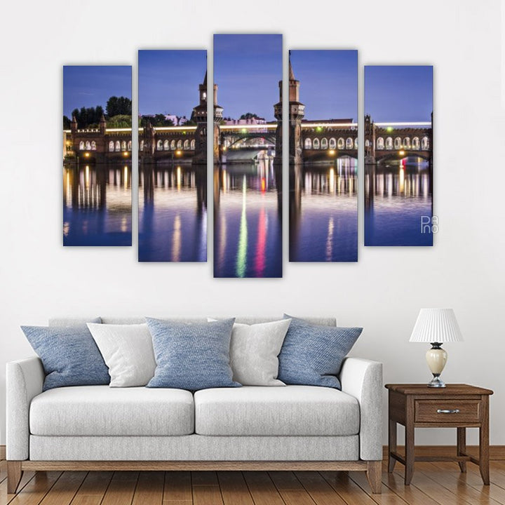 Oberbaum Bridge – five-piece modular wall art