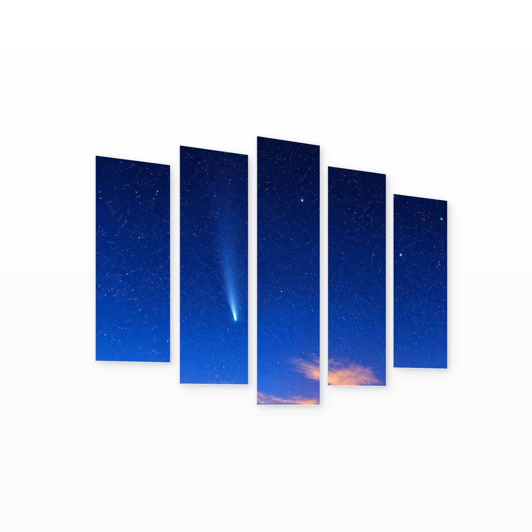 Wish for Me with Geometric Rhythm — five-panel wall art on white background in perspective | 5wallart 57514 M1