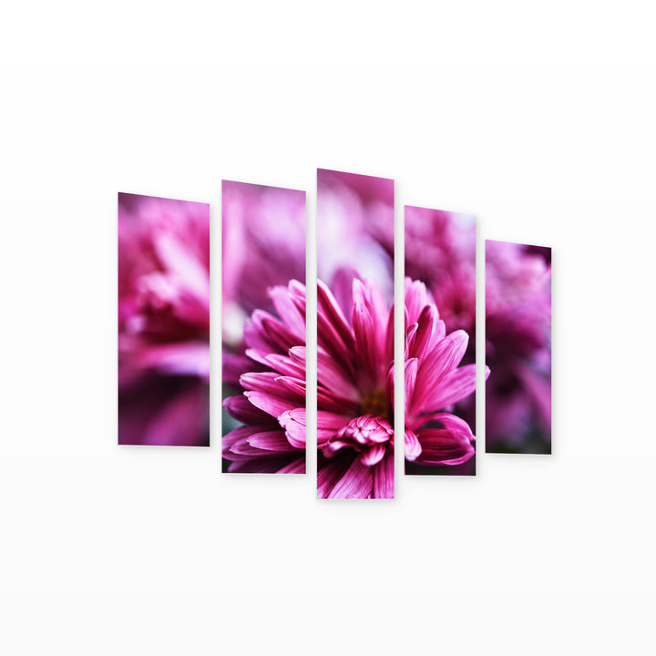 In Focus with Geometric Rhythm — five-panel wall art on white background in perspective | 5wallart 57515 M1