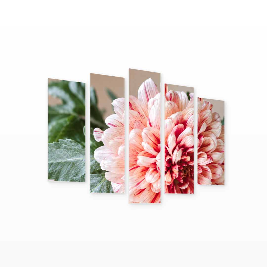 Gentle Color in Serene Light — five-panel wall art on white background in perspective | 5wallart 57517 M1