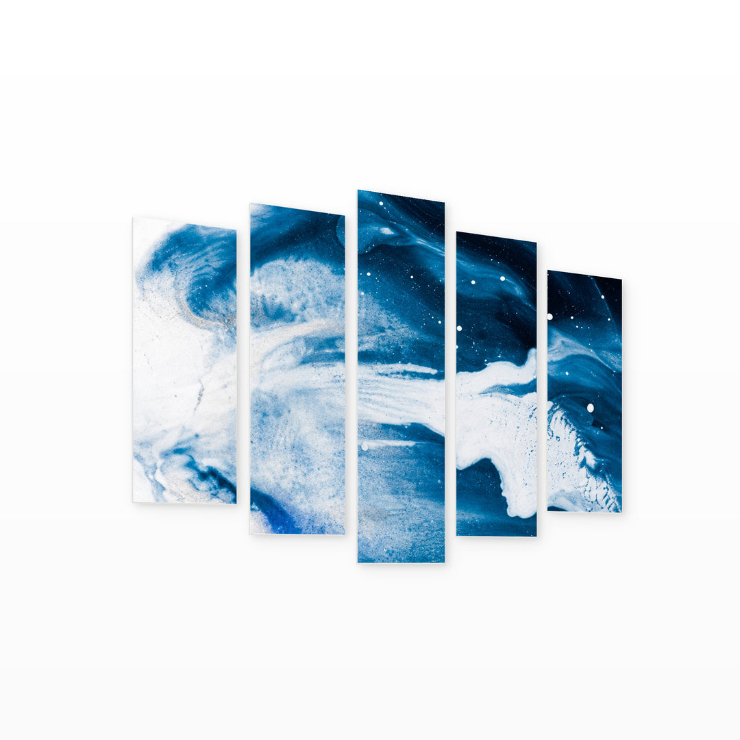 Constellation Modern Composition — five-panel wall art on white background in perspective | 5wallart 57530 M1