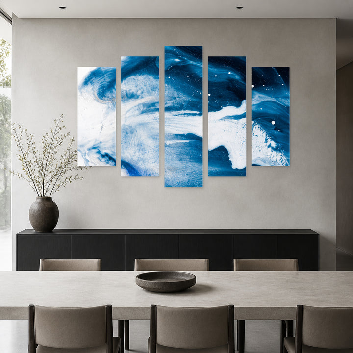 Constellation Modern Composition — five-panel wall art in frontal interior | 5wallart 57530 M3