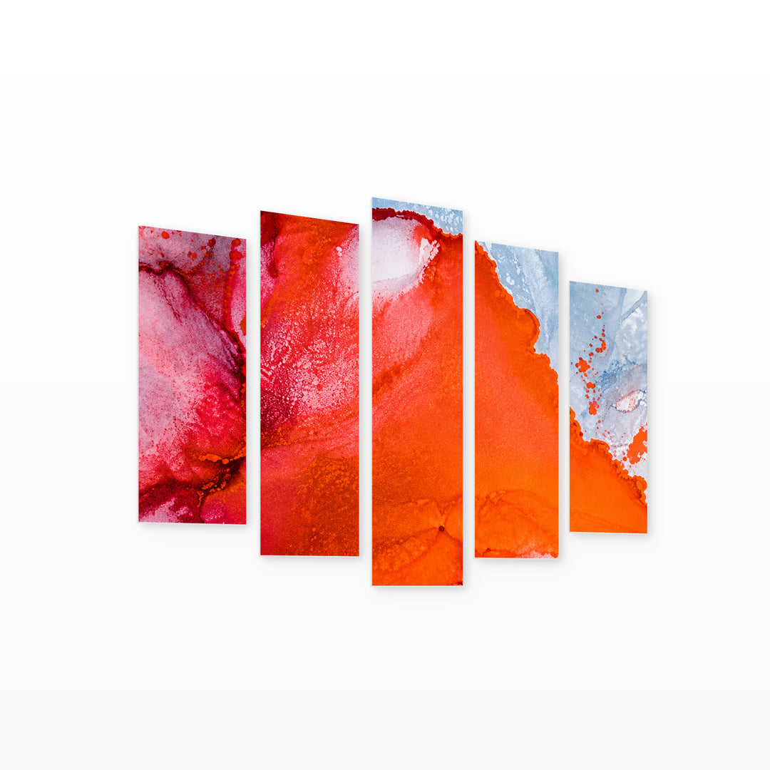 Colored Powder in Vivid Color — five-panel wall art on white background in perspective | 5wallart 57538 M1