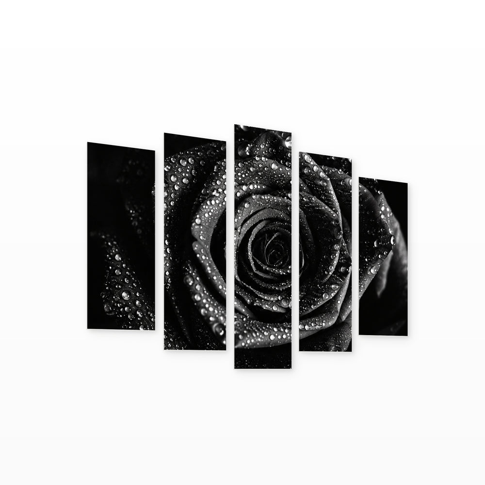 Darkness in Serene Light — five-panel wall art on white background in perspective | 5wallart 57547 M1