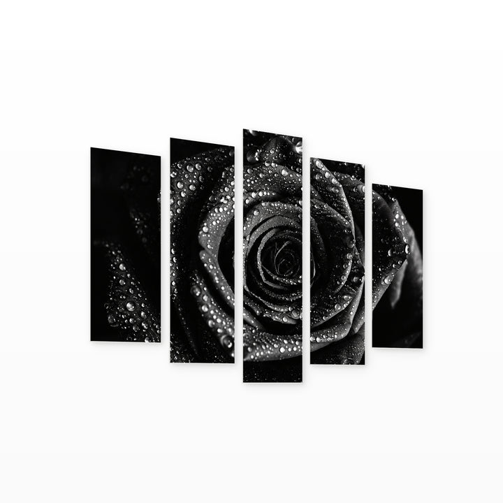 Darkness in Serene Light — five-panel wall art on white background in perspective | 5wallart 57547 M1