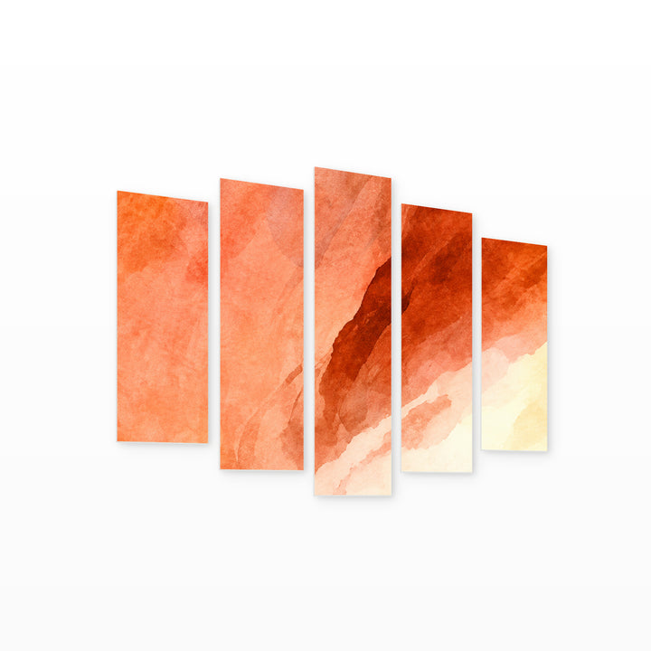 Blush Modern Composition — five-panel wall art on white background in perspective | 5wallart 57551 M1