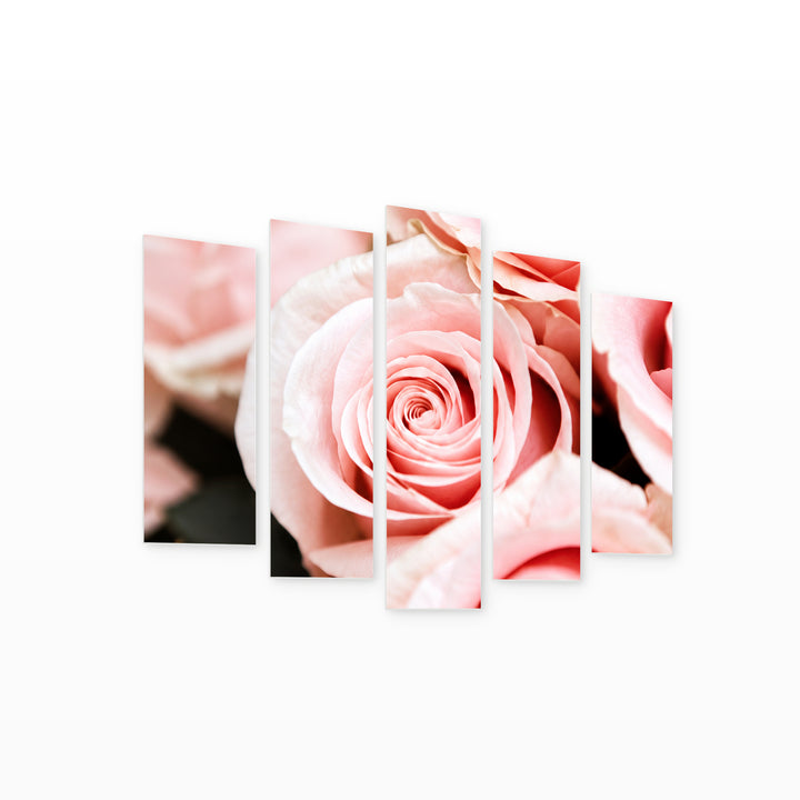 Wedding Decoration with Dreamlike Atmosphere — five-panel wall art on white background in perspective | 5wallart 57570 M1