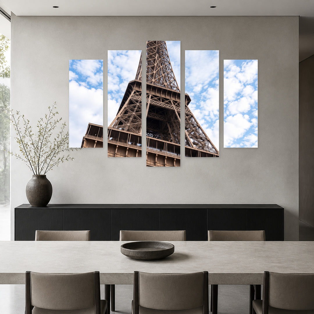 Symbol of Paris — five-panel wall art in frontal interior | 5wallart 57578 M3