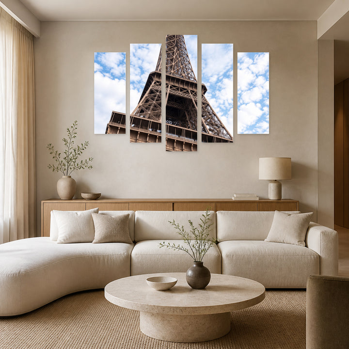 Symbol of Paris — five-panel wall art in alternate frontal interior | 5wallart 57578 M4