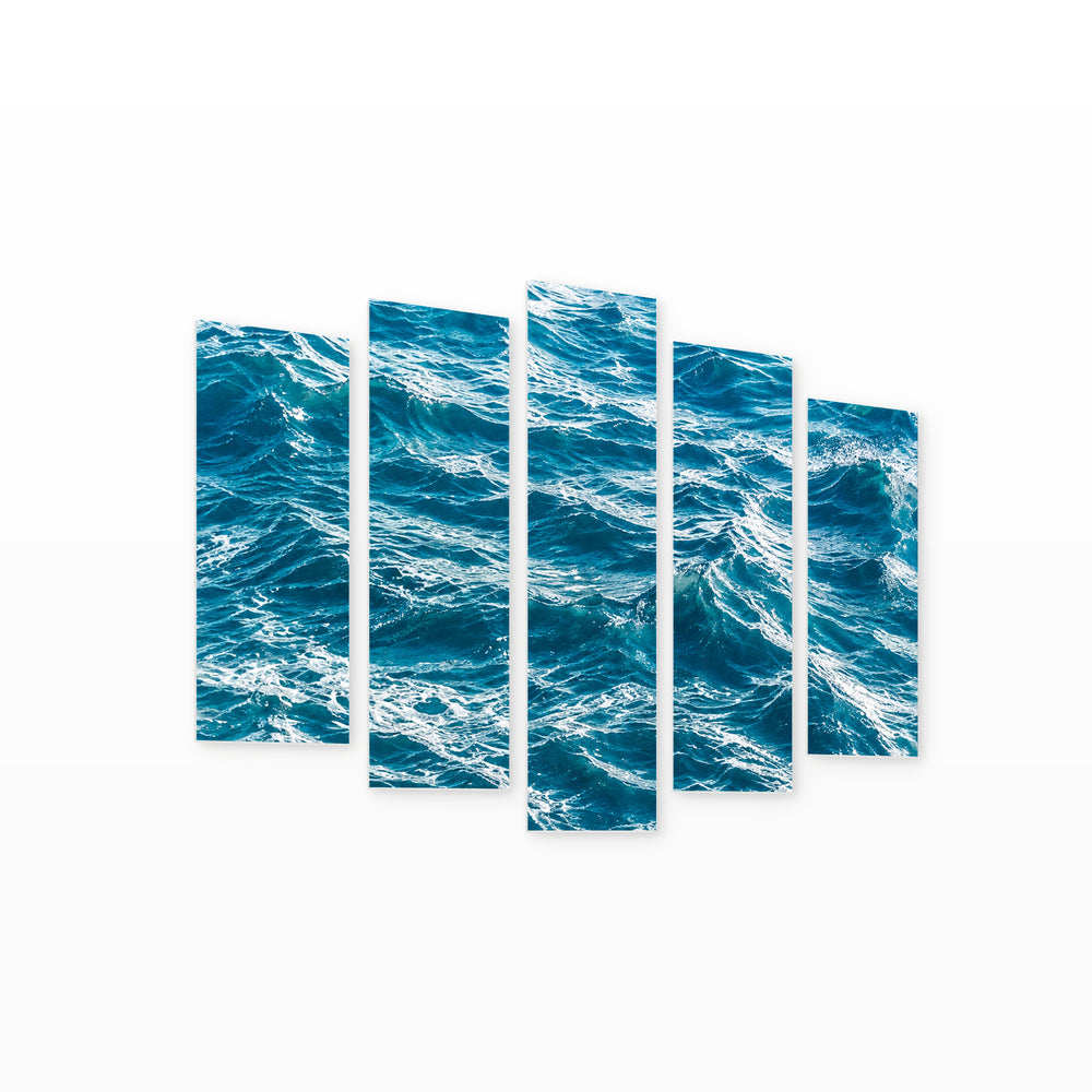 Jump! with Dramatic Contrast — five-panel wall art on white background in perspective | 5wallart 57582 M1