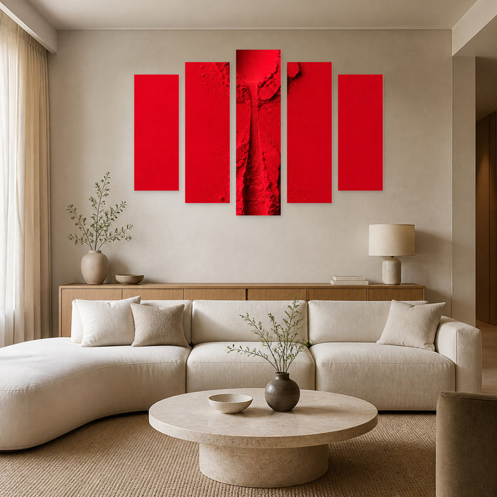 Spoon in Serene Light — five-panel wall art in frontal interior | 5wallart 57603 M3