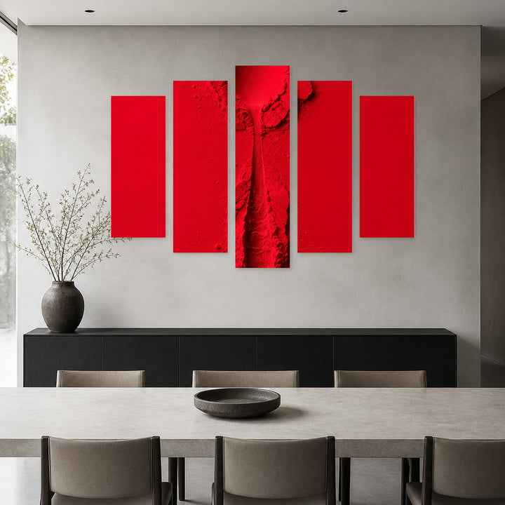 Spoon in Serene Light — five-panel wall art in alternate frontal interior | 5wallart 57603 M4
