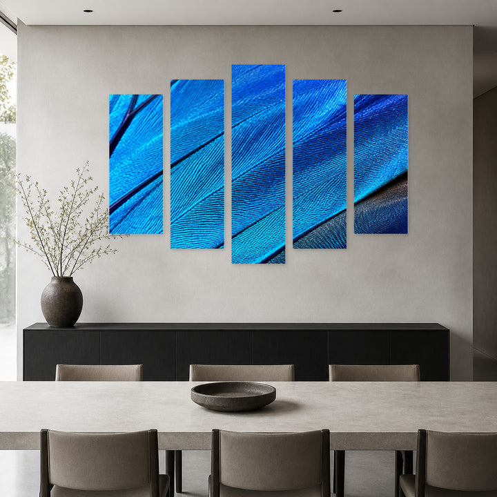 Wing Detail in Serene Light — five-panel wall art in frontal interior | 5wallart 57606 M3