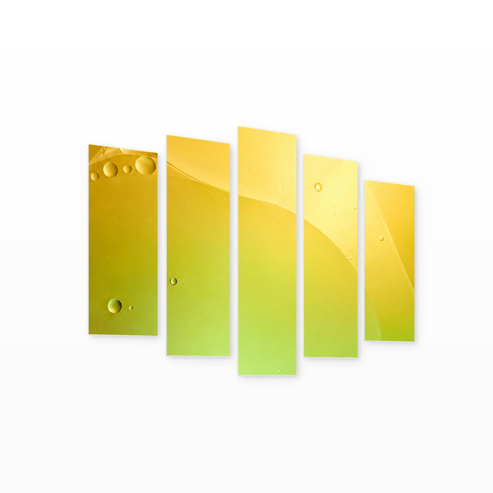 Lemonade in Serene Light — five-panel wall art on white background in perspective | 5wallart 57609 M1