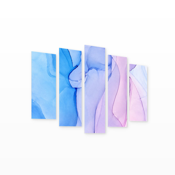 Favorite Colors in Vivid Color — five-panel wall art on white background in perspective | 5wallart 57612 M1