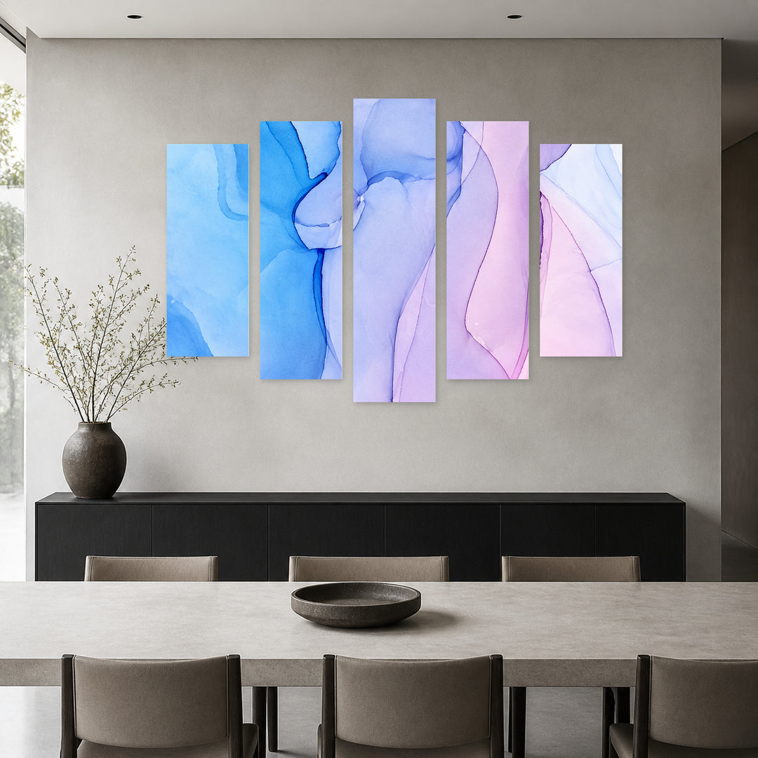 Favorite Colors in Vivid Color — five-panel wall art in frontal interior | 5wallart 57612 M3